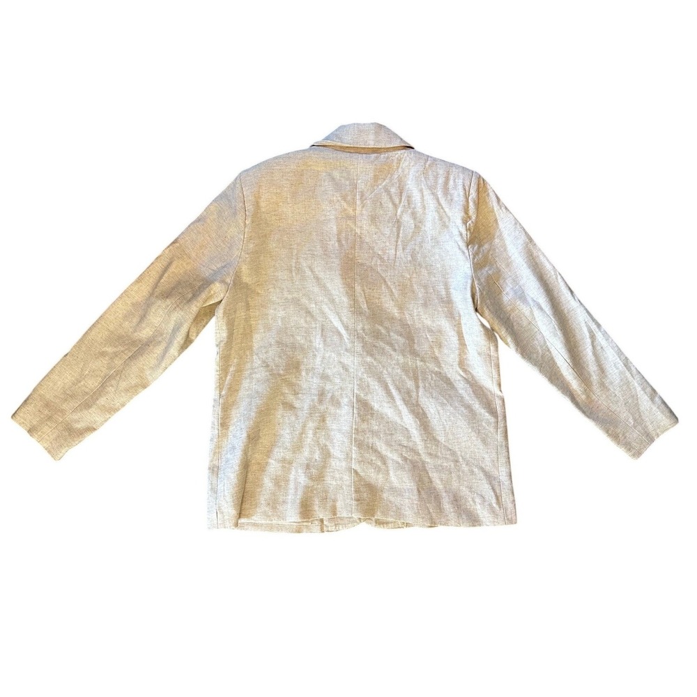 Abercrombie & Fitch Oatmeal Beige Linen Blend Blazer Men's Medium - Picture 3 of 4